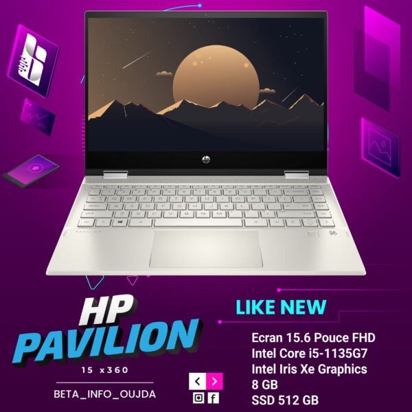 HP Pavilion x360 15 I5 1135G7