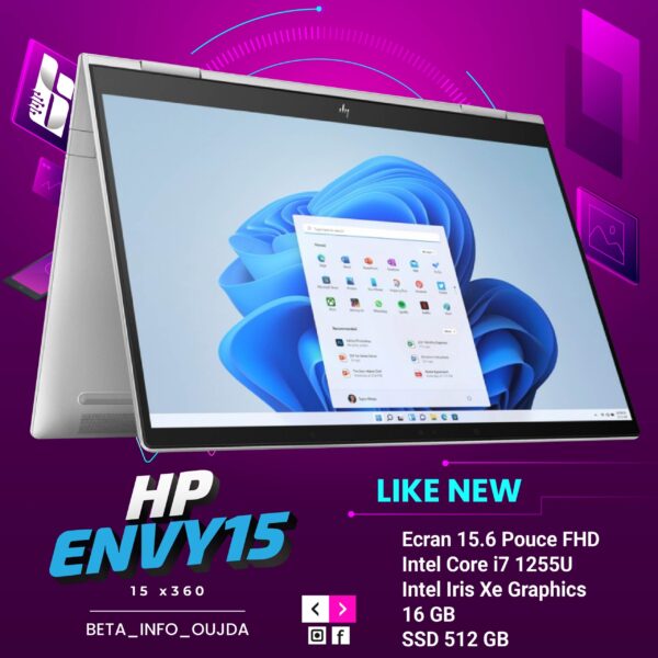 Hp Envy x360 15 Core i7 1255U
