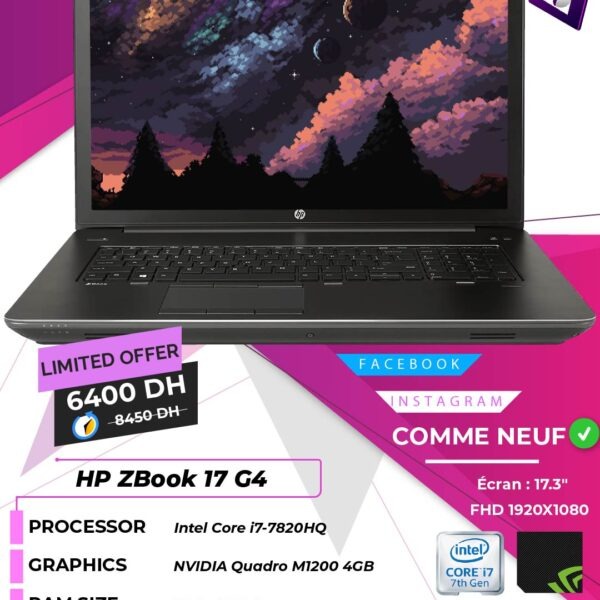 HP ZBook 17 G4 i7 7820HQ